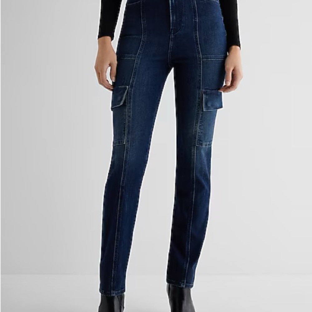 Express Dark Indigo Straight Leg Jeans